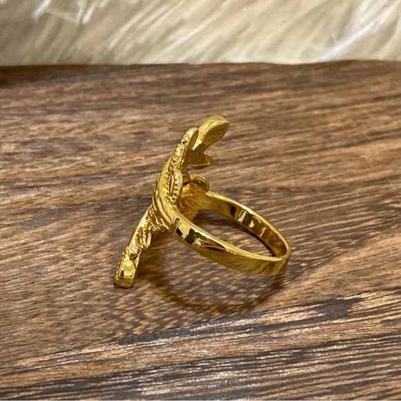 18k Yellow Plated Gold Leaf Statement Ring Artisan Collection of Columbia Size 8 - Picture 4 of 8